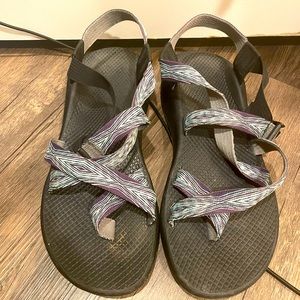 Chaco Womens Performance Sandals Size 11 W Teal and Purple Hiking Sandals